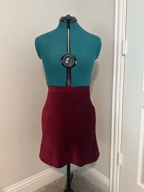 Altar'd State Wine Corduroy Mini Skirt
